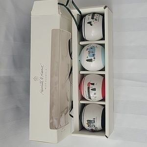 Hearth & Hand MAGNOLIA Ceramic Ornament Set of 4 Christmas Balls Winter Scenes